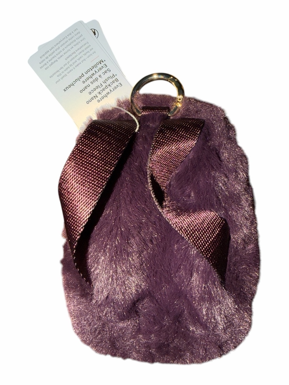 Lululemon Everywhere Nano Backpack Plush Fleece Black Plum Gold NWT - Picture 2 of 5